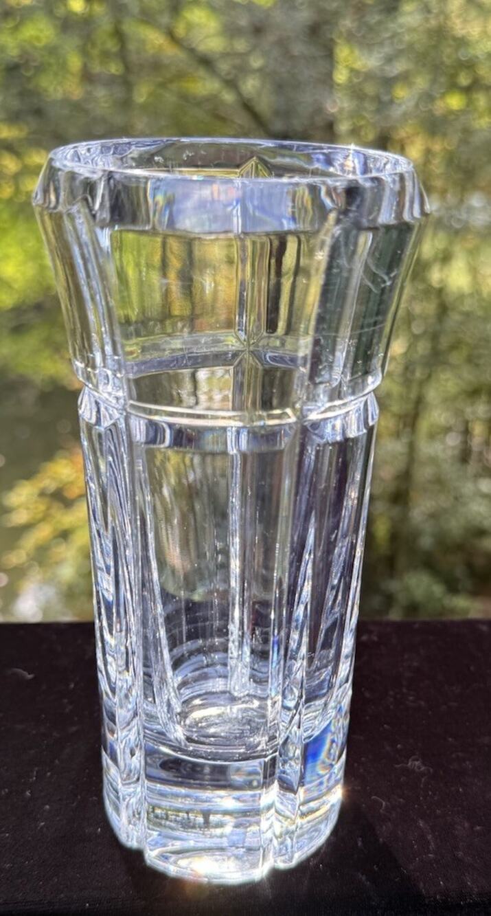 Mikasa Cut Crystal Vase 75" Heavy High Quality Glass Vintage